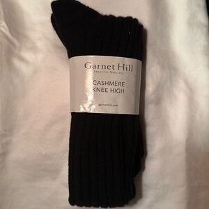 NWT Garnet Hill Cashmere Knee High Socks - Black